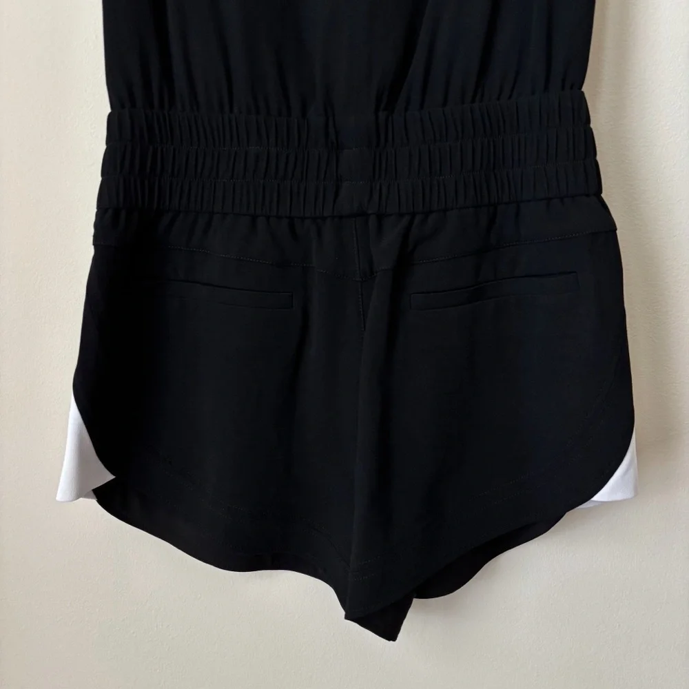 Helmut Lang Black Drawstring Waist Torsion Romper Sz 8